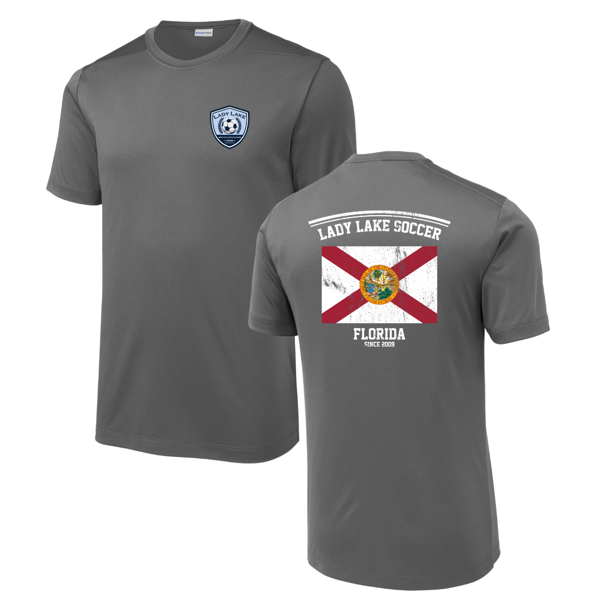 Adult Lady Lake Soccer Association Sport-Tek Posi-UV Pro Tee