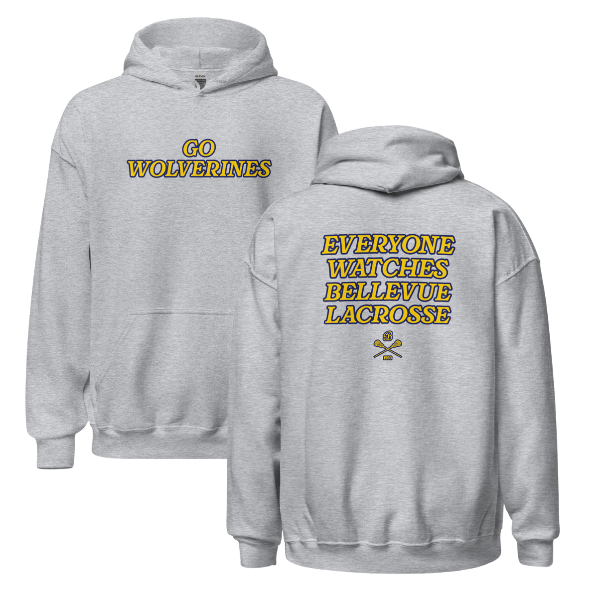 Adult Bellevue Lacrosse Gildan Heavy Blend Hoodie