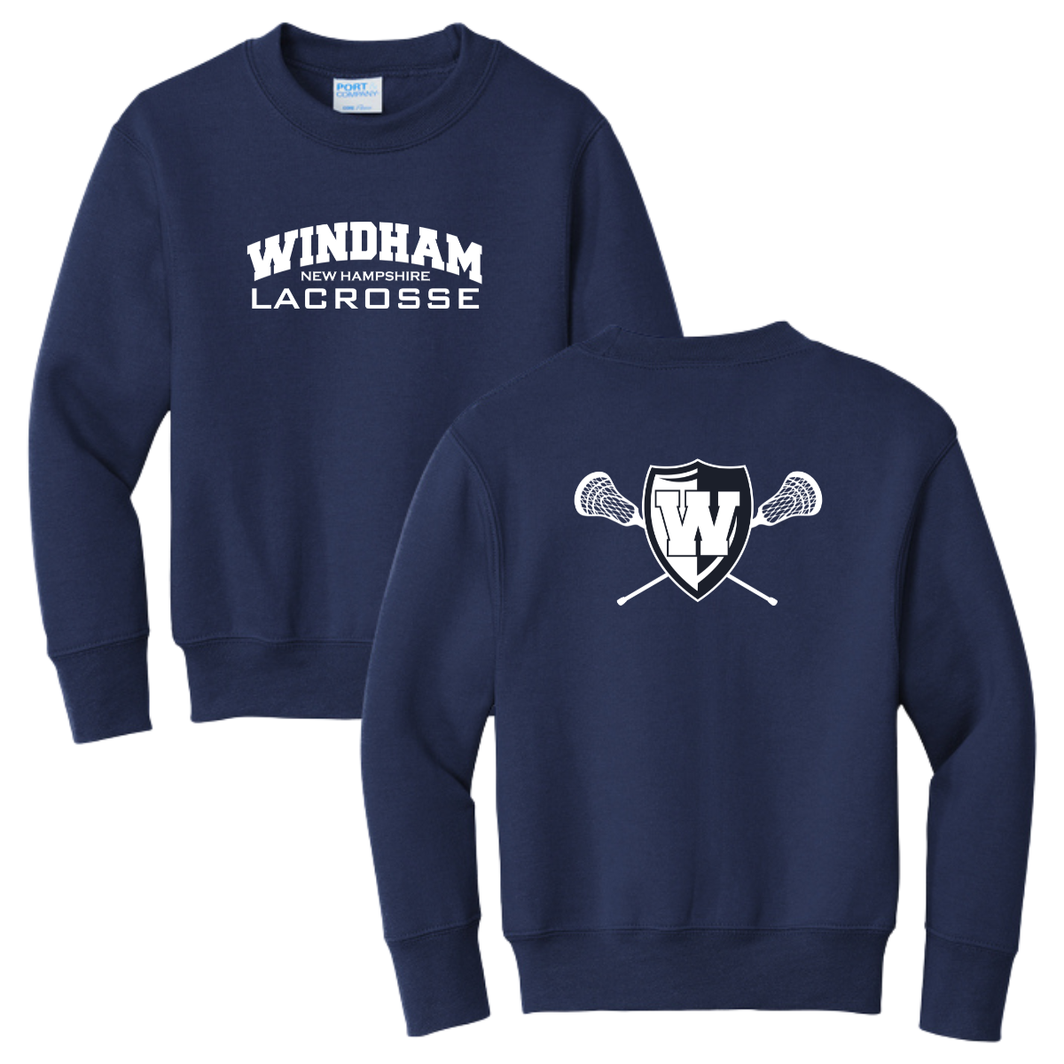 Youth Windham Lacrosse Port & Company Crewneck SweatShirt