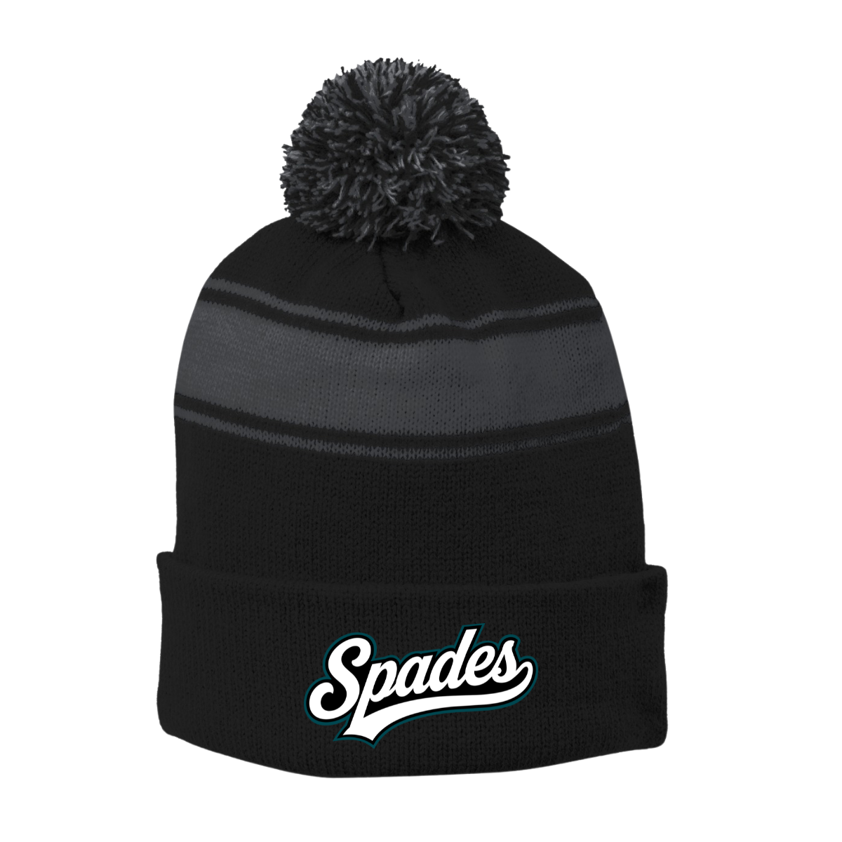 South Bay Spades Stripe Pom Pom Beanie