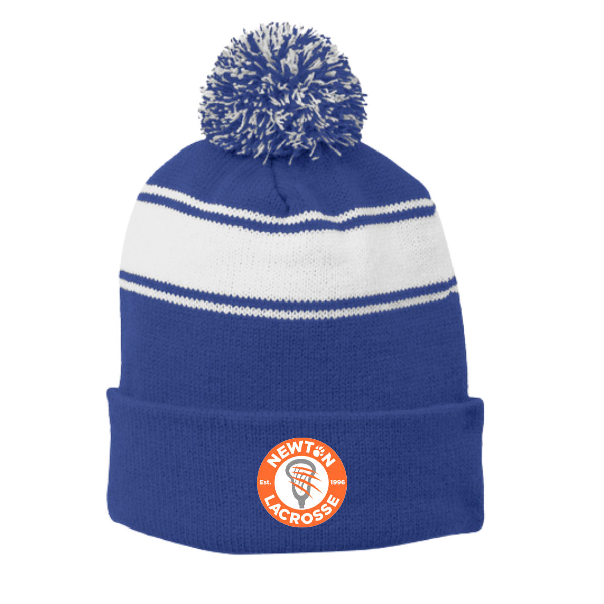 Newton Lacrosse Stripe Pom Pom Beanie
