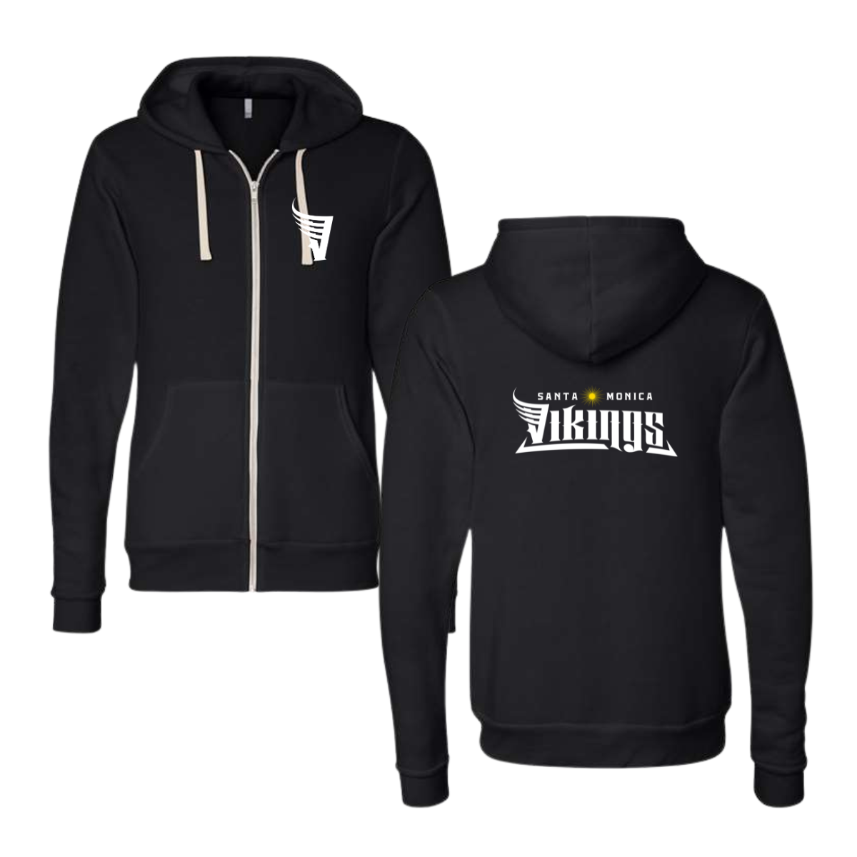 Adult Santa Monica Vikings Bella + Canvas Triblend Full Zip Hoodie