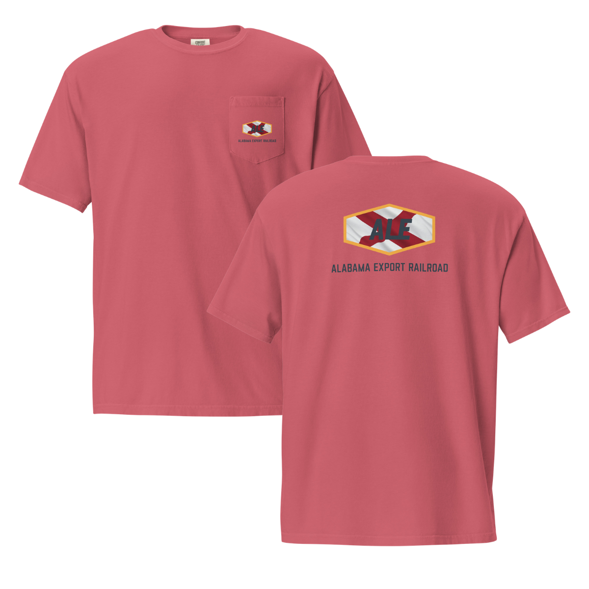 Adult Alabama Export Railroad Comfort Colors Pocket Tee