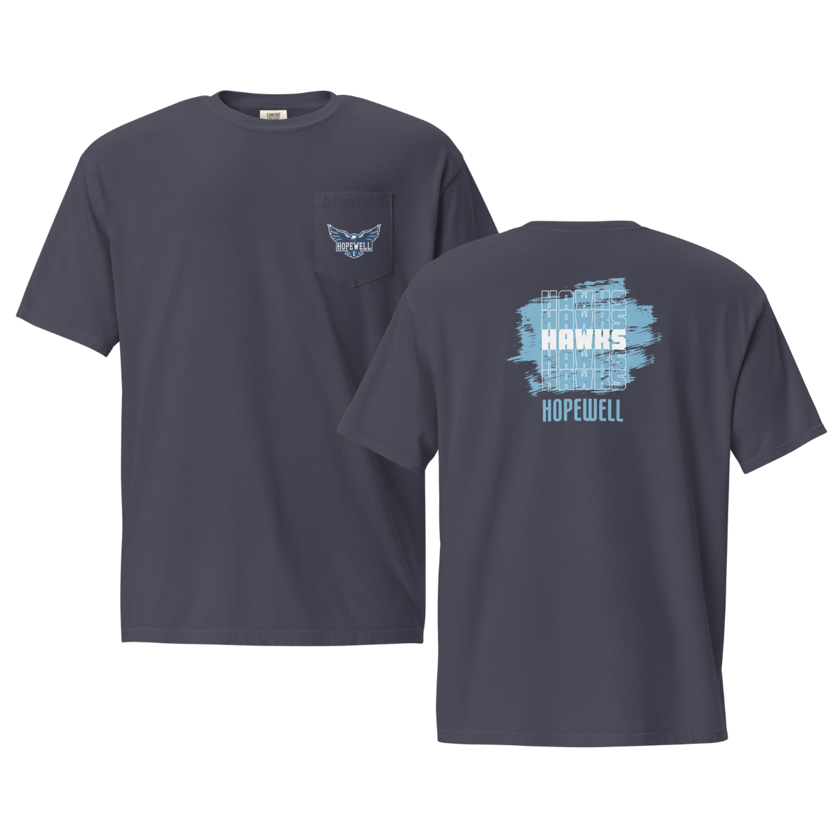 Adult Hopewell Hawks Comfort Colors Garment-Dyed Pocket T-Shirt