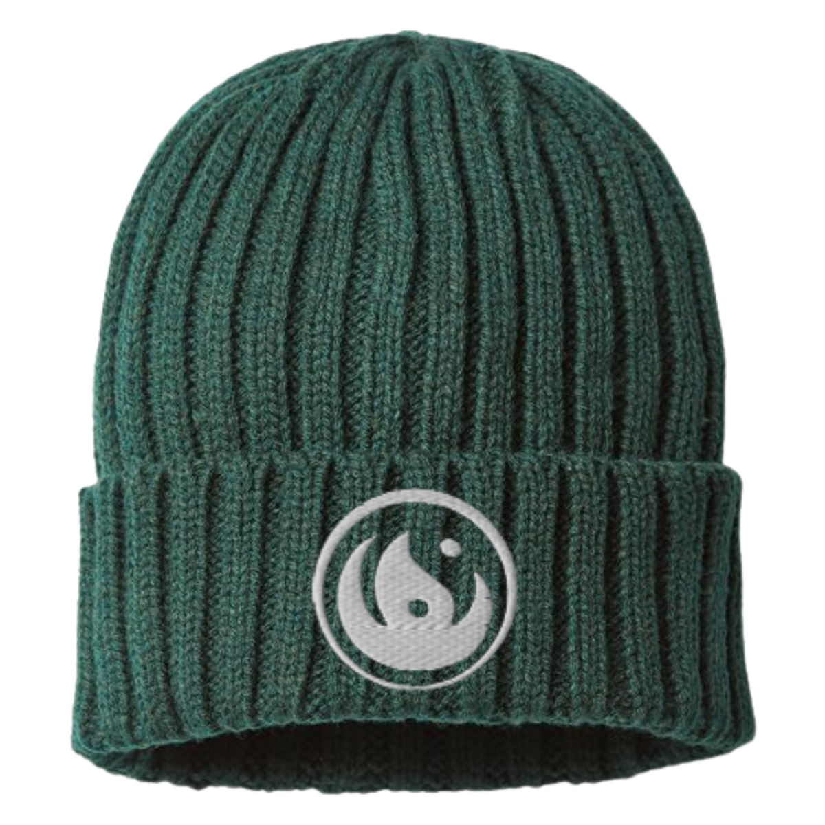 Cable Knit Beanie - White Logo