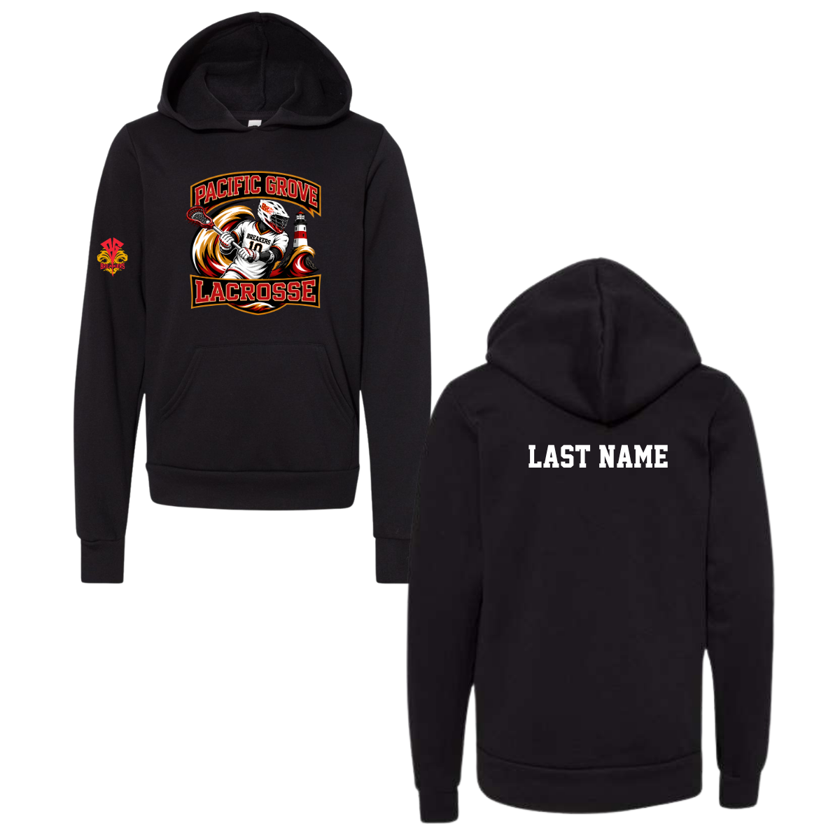 Youth PGHS Lacrosse Bella + Canvas Sponge Fleece Pullover Hoodie
