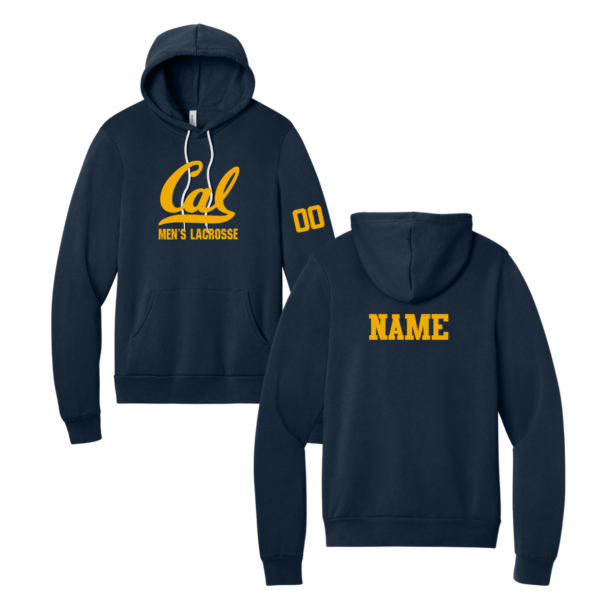 Adult Cal Men's Lacrosse Bella + Canvas Sponge Fleece Hoodie