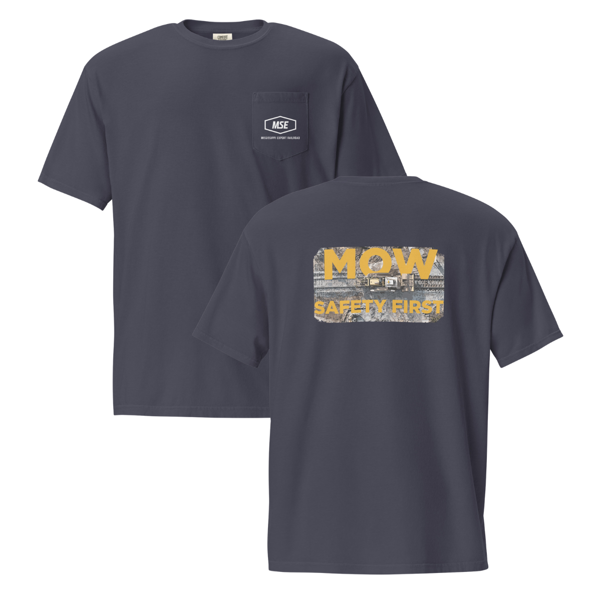 Adult Mississippi Export Railroad Comfort Colors Garment-Dyed Pocket T-Shirt