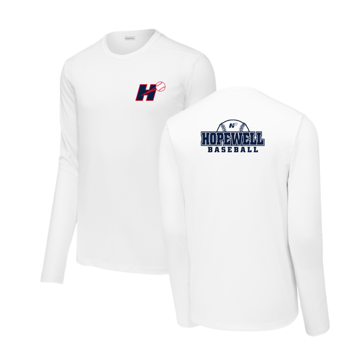 Adult Hopewell Baseball Sport-Tek Posi UV Pro LS Tee