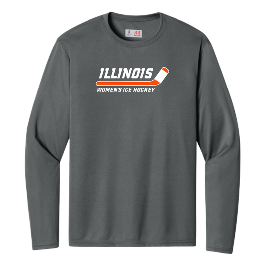 Adult Illinois Hockey Team A4 Cooling Performance LS