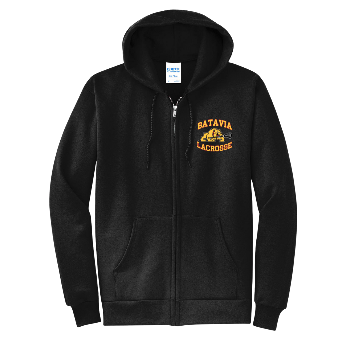 Adult Batavia Lacrosse Port & Company Full Zip Hoodie