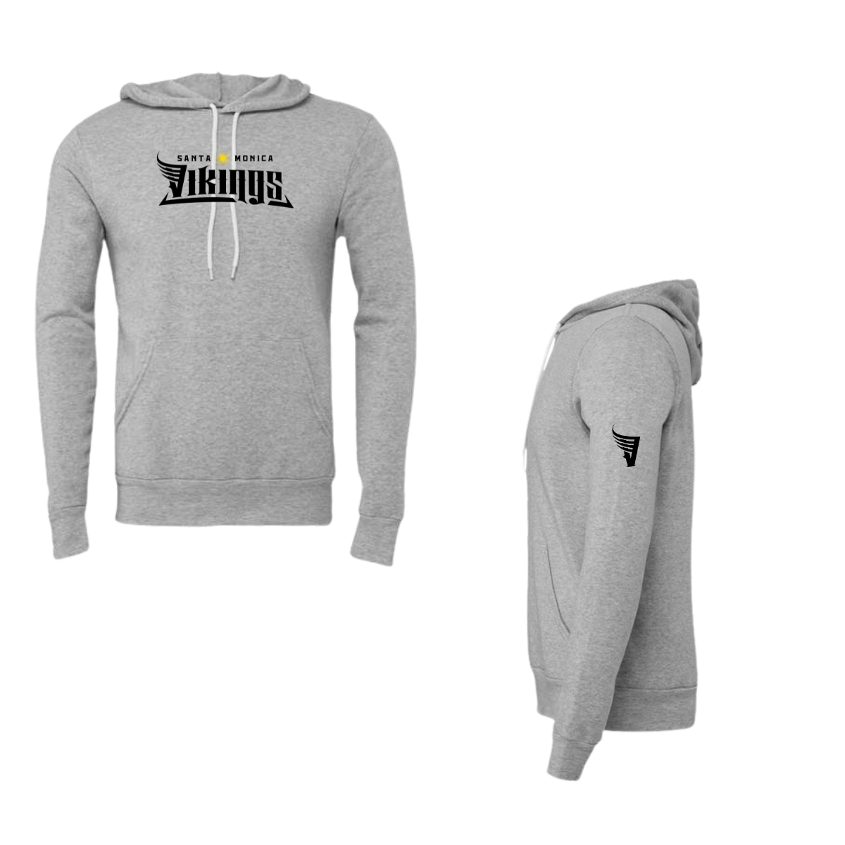 Adult Santa Monica Vikings Bella + Canvas Sponge Fleece Pullover Hoodie