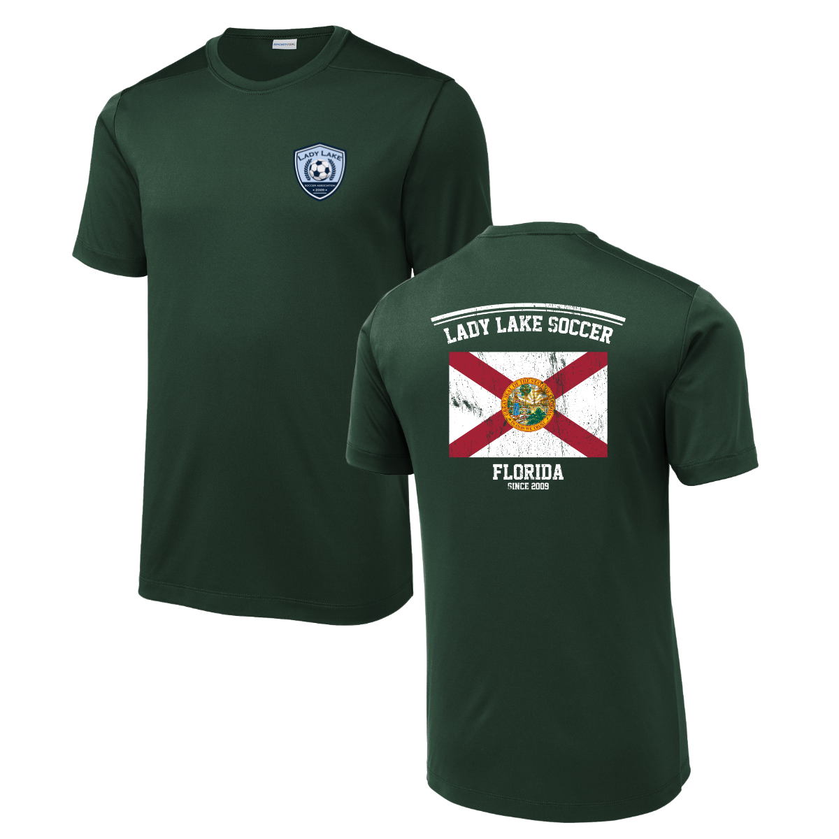 Adult Lady Lake Soccer Association Sport-Tek Posi-UV Pro Tee
