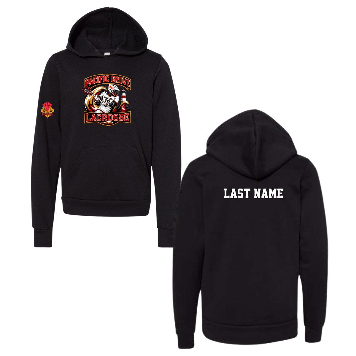 Youth PGHS Lacrosse Bella + Canvas Sponge Fleece Pullover Hoodie