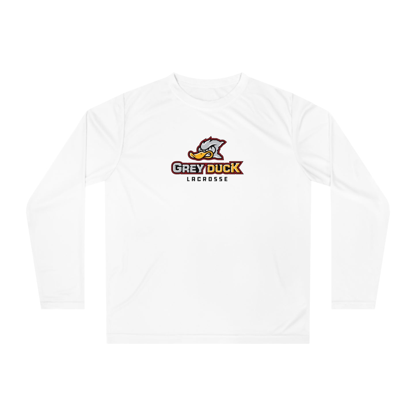 Adult Grey Duck Lacrosse Team 365 Performance Long Sleeve Shirt