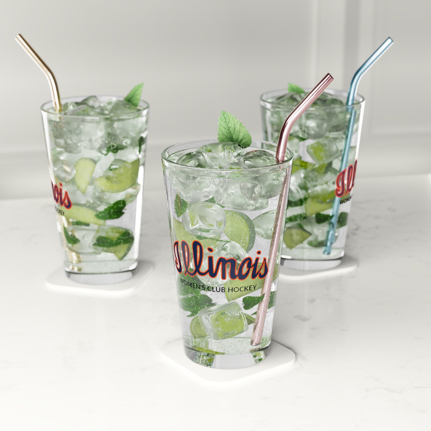Illinois Hockey Pint Glass