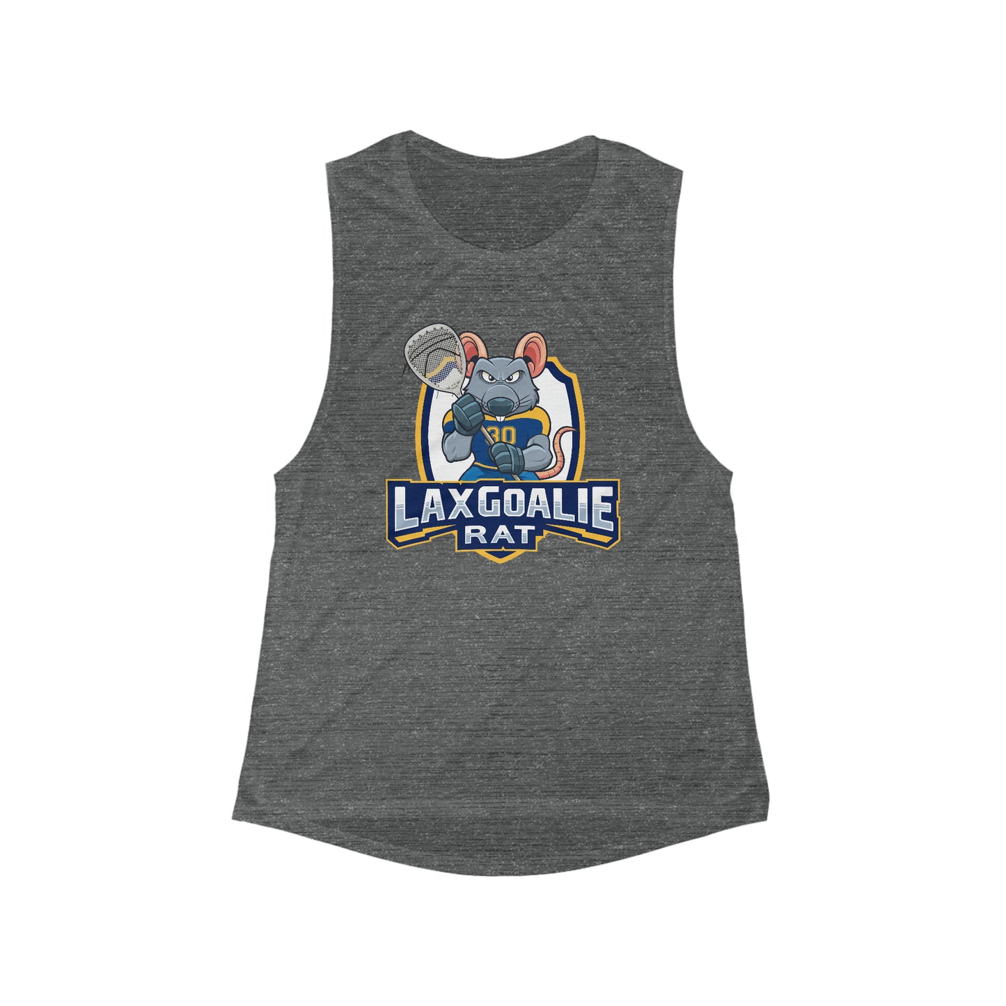 Women's Lax Goalie Rat Bella + Canvas Flowy Scoop Sport Tank