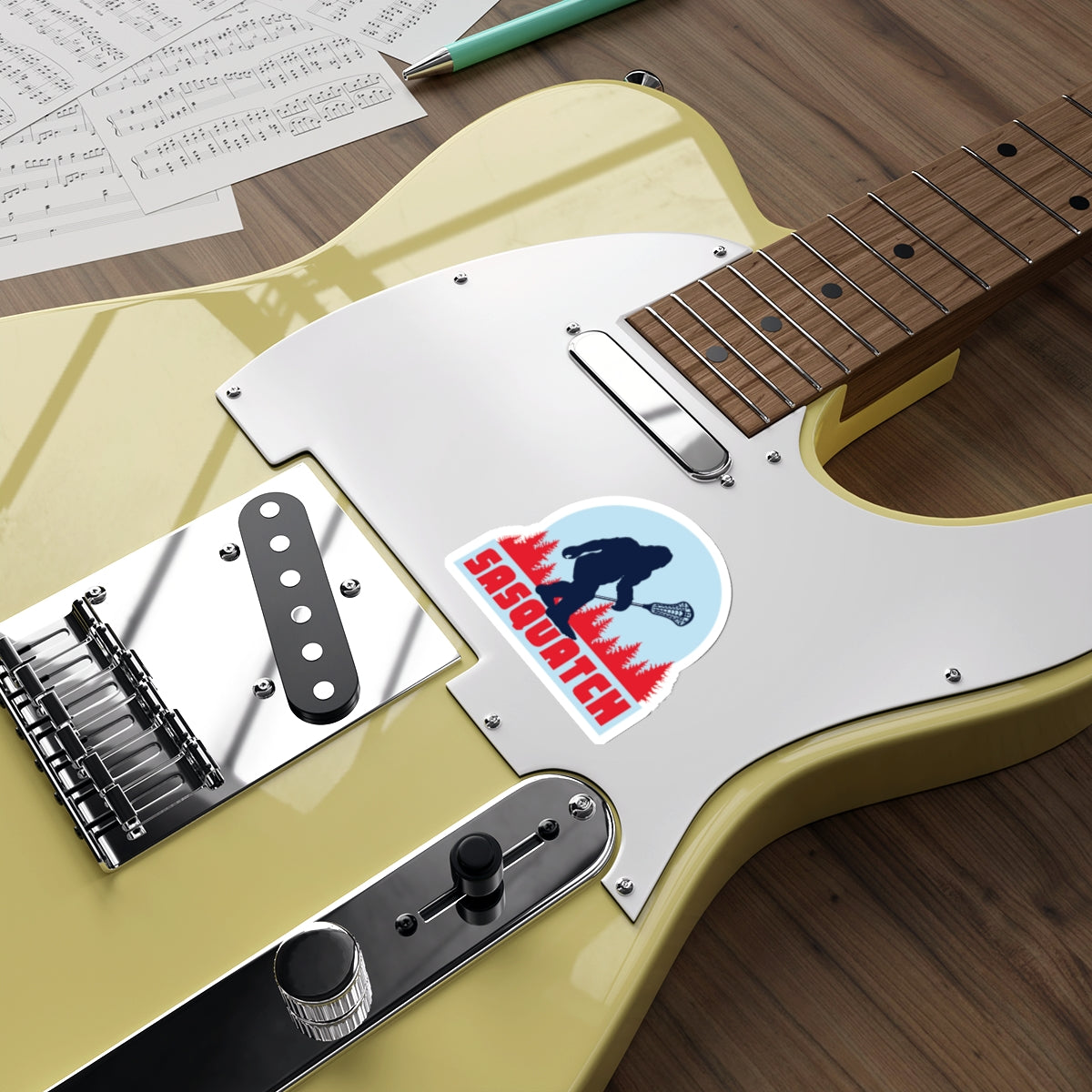 Sasquatch Lacrosse Die Cut Sticker