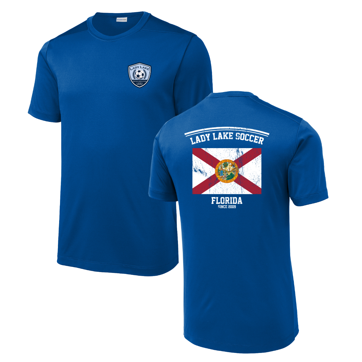 Adult Lady Lake Soccer Association Sport-Tek Posi-UV Pro Tee