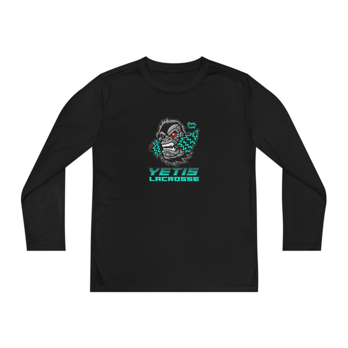 Youth Slaughter County Yetis Lacrosse Sport-Tek Performance Long Sleeve Shirt