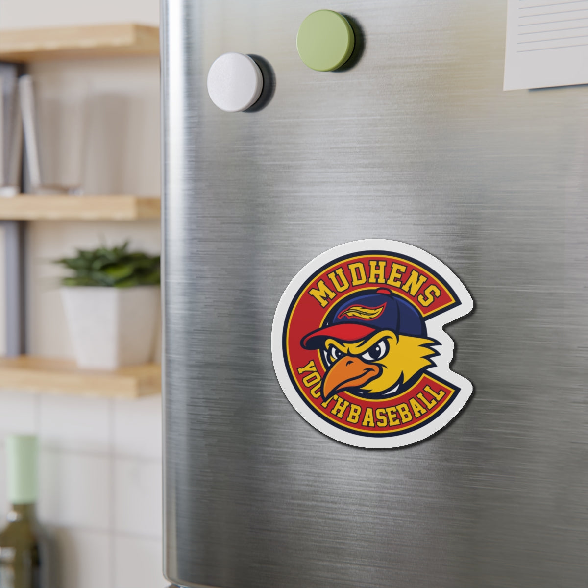 Mudhens Baseball Die-Cut Magnet