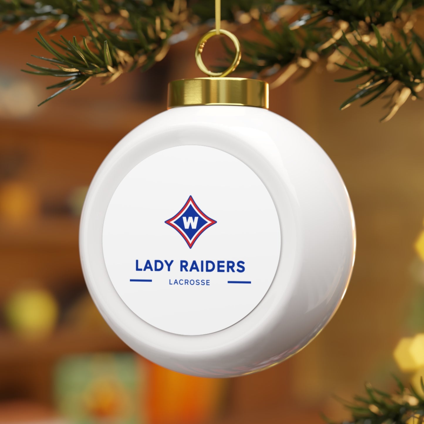 Walton Lacrosse Christmas Ball Ornament