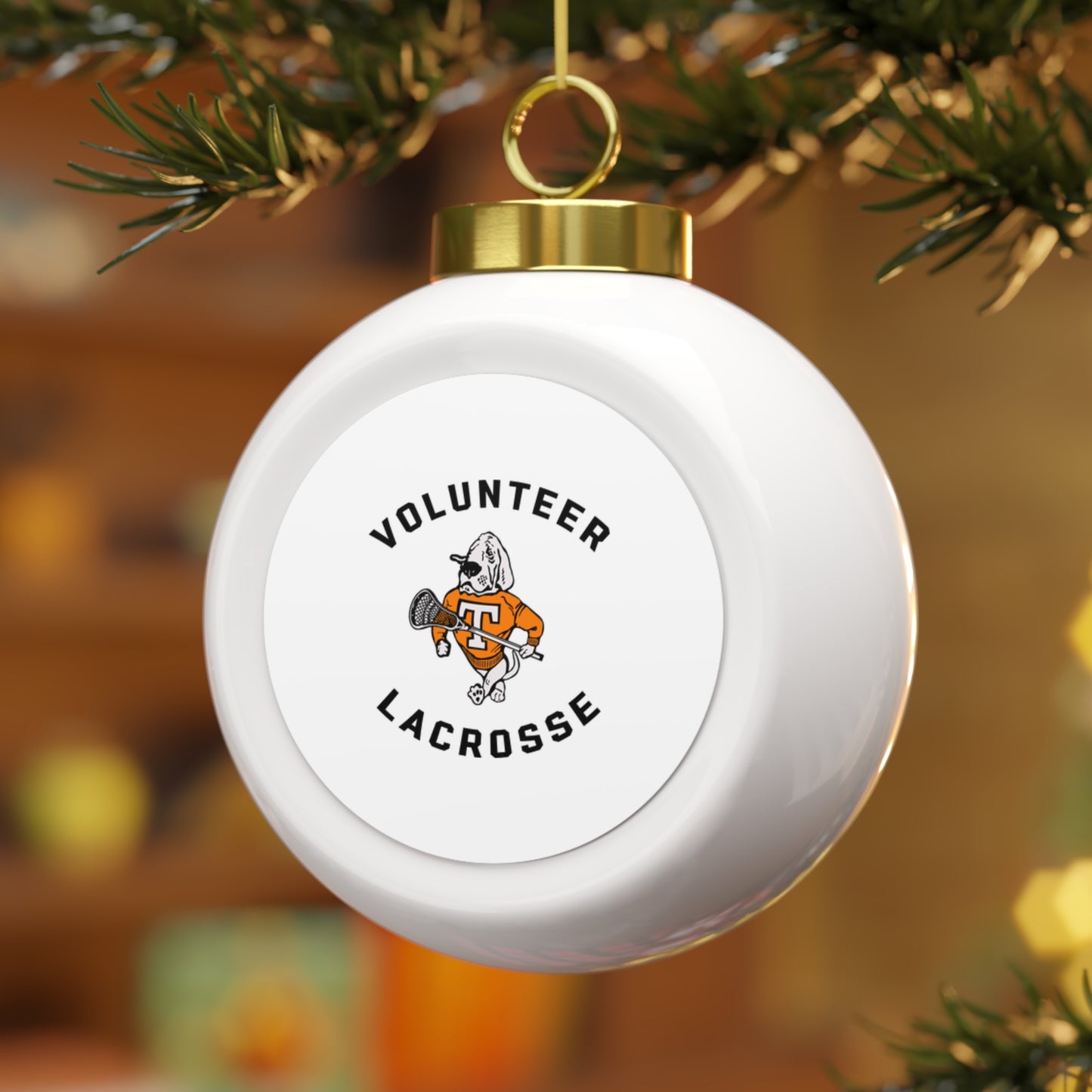 Tennessee Lacrosse Christmas Ball Ornament