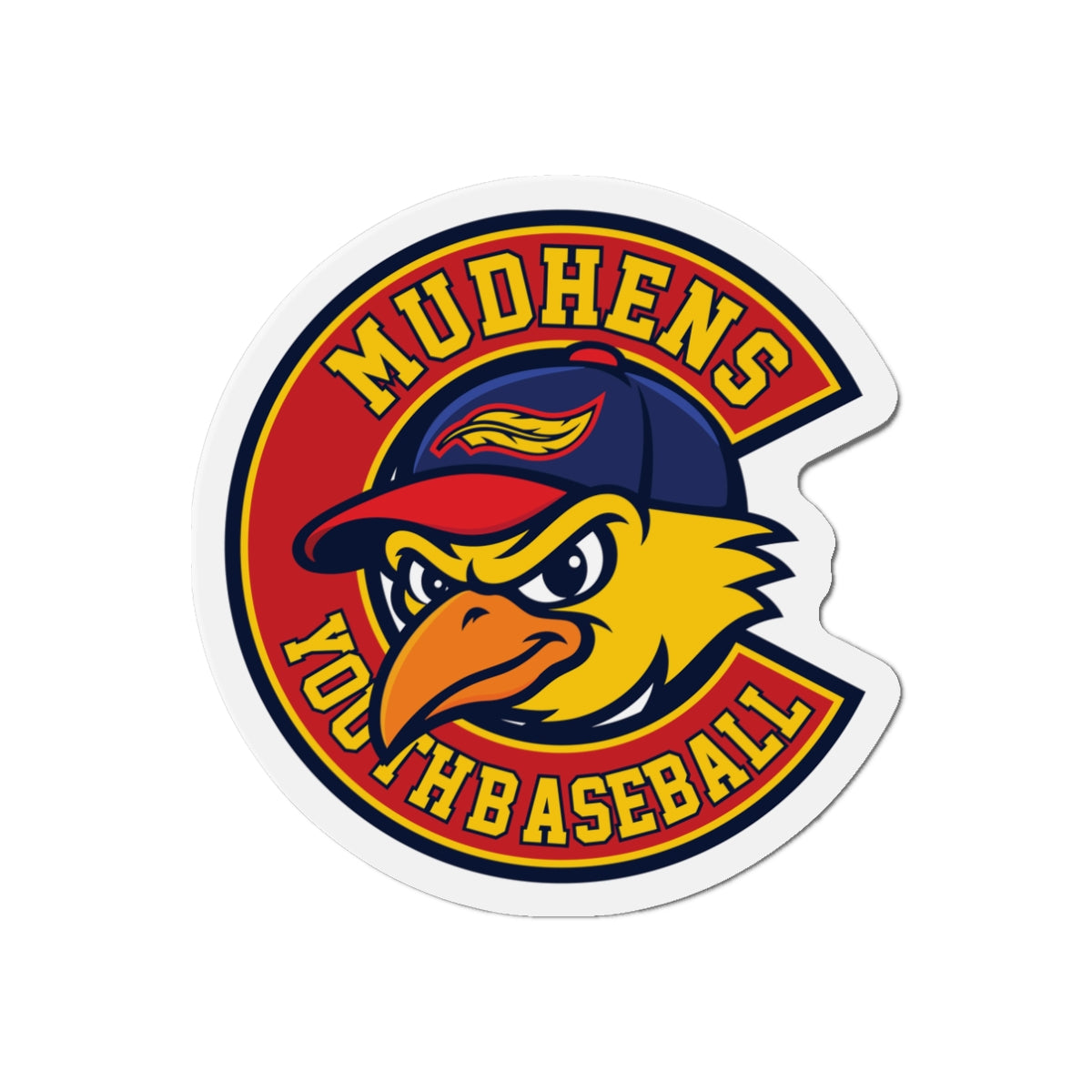 Mudhens Baseball Die-Cut Magnet