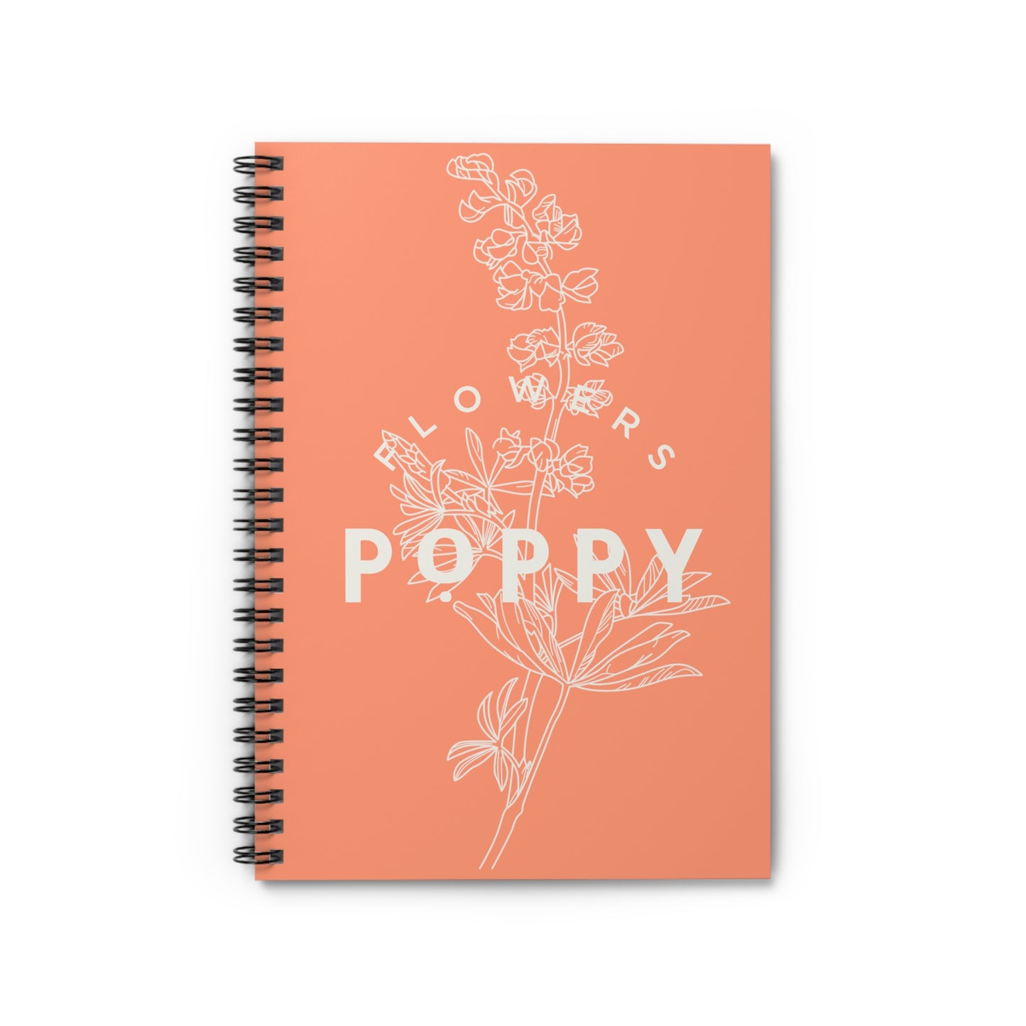 Poppy Flowers Spiral Notebook - Ruled Line (8" x 6")