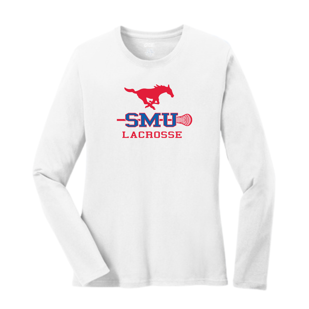 Women's SMU Lacrosse Port & Co Cotton Long Sleeve