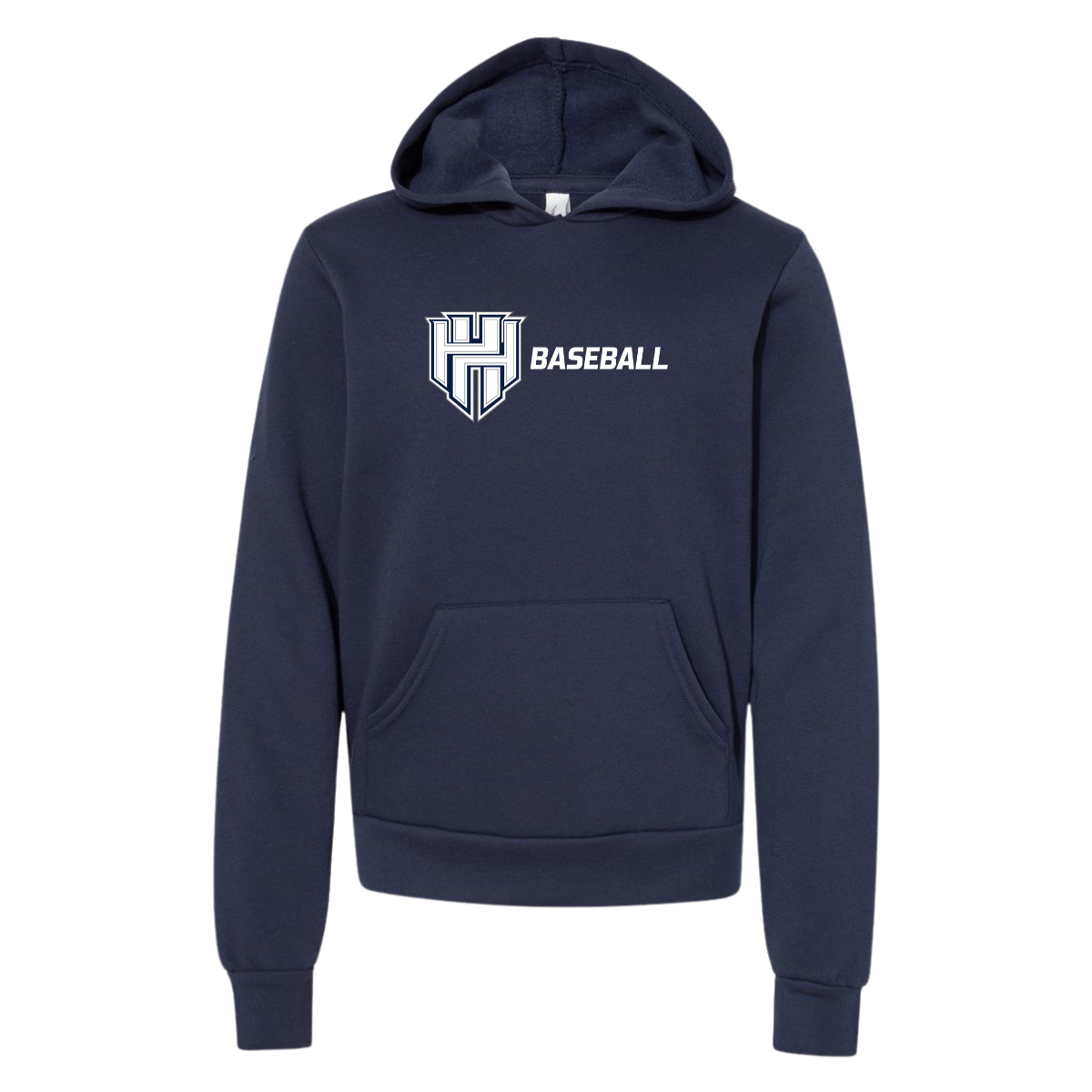 Youth Heart and Hustle Baseball Bella + Canvas Sponge Fleece Hoodie