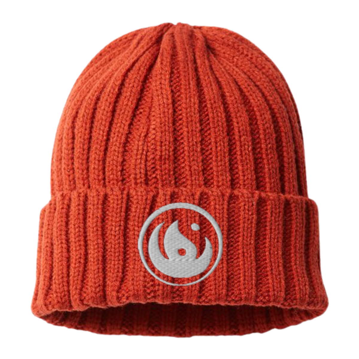 Cable Knit Beanie - White Logo