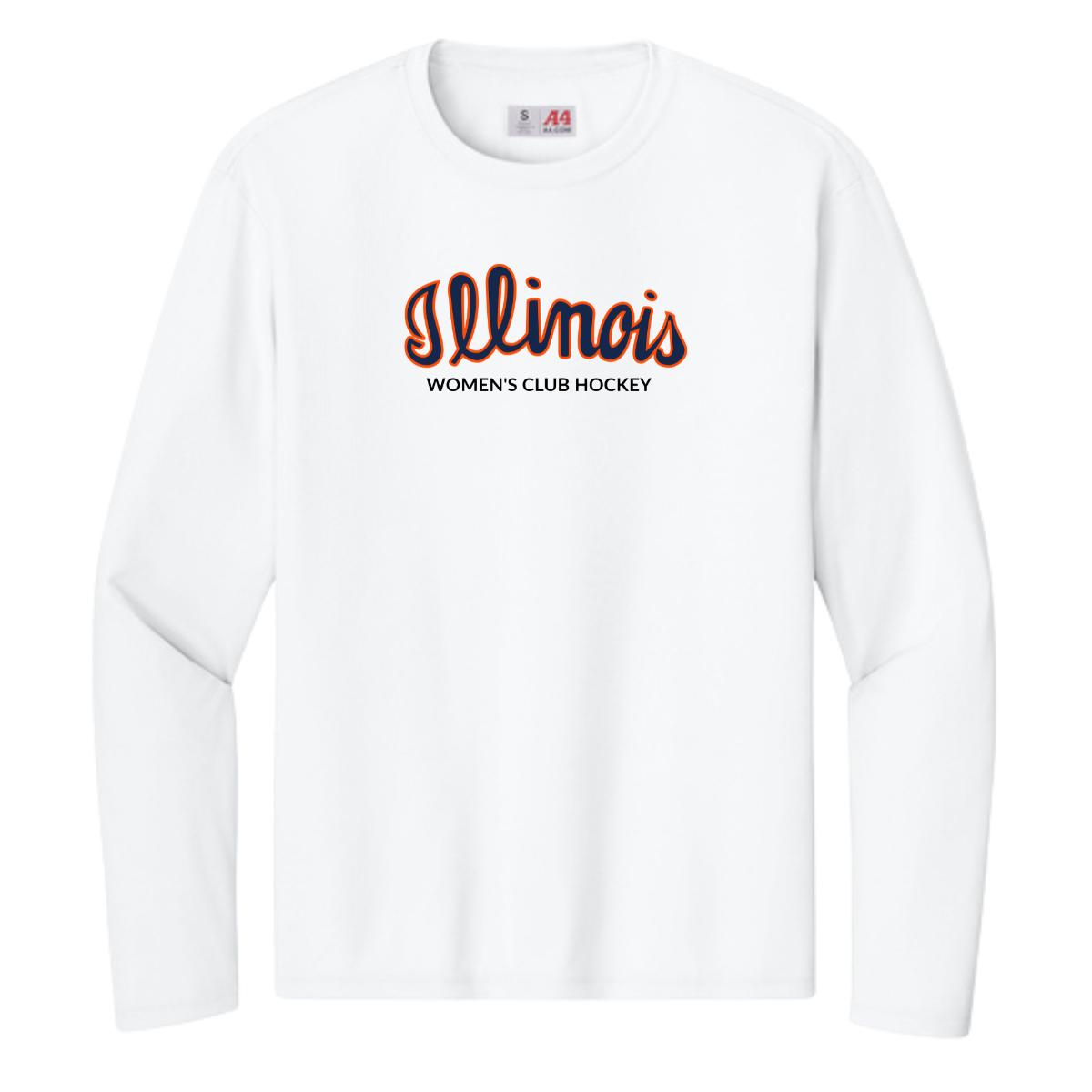 Adult Illinois Hockey Team A4 Cooling Performance LS