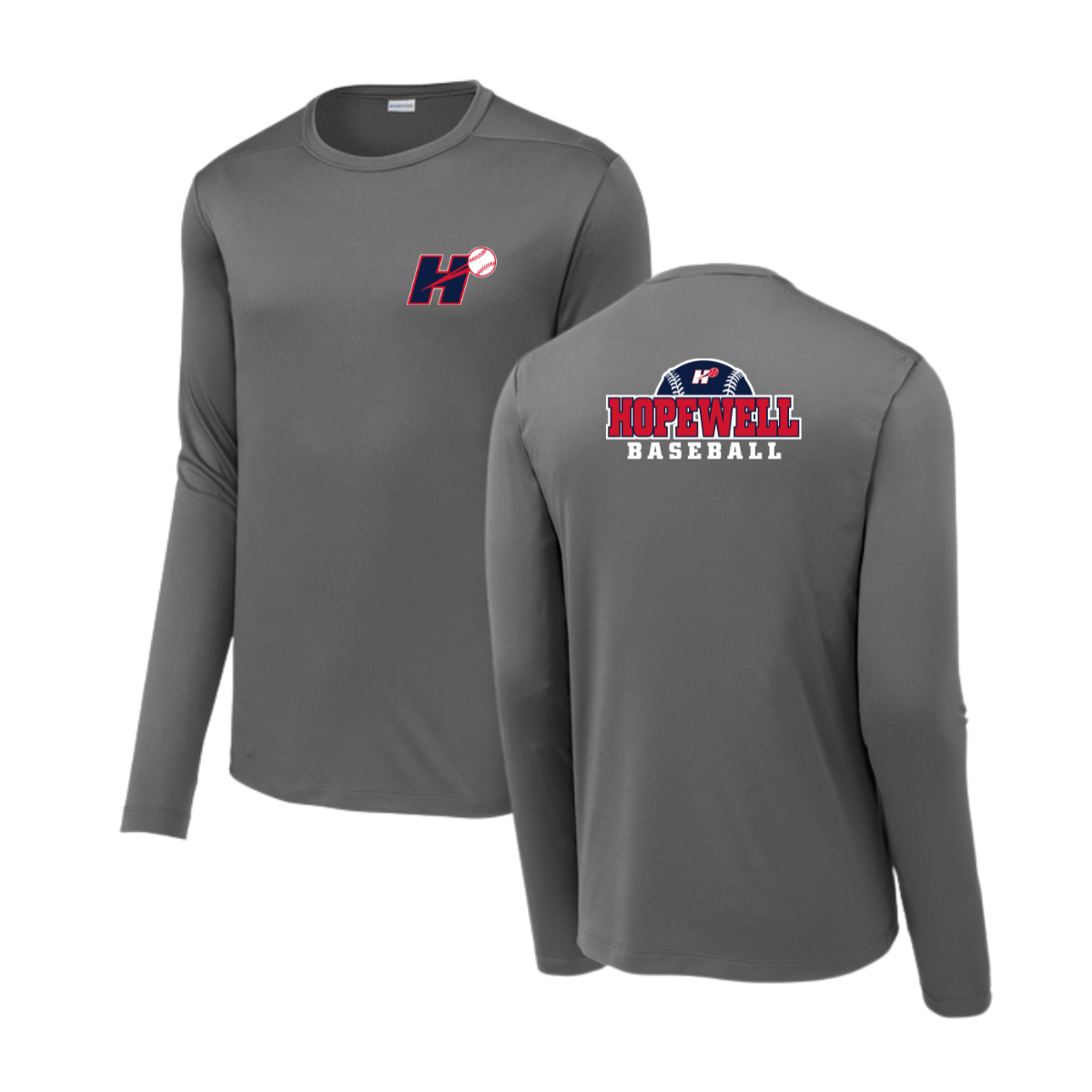 Adult Hopewell Baseball Sport-Tek Posi UV Pro LS Tee