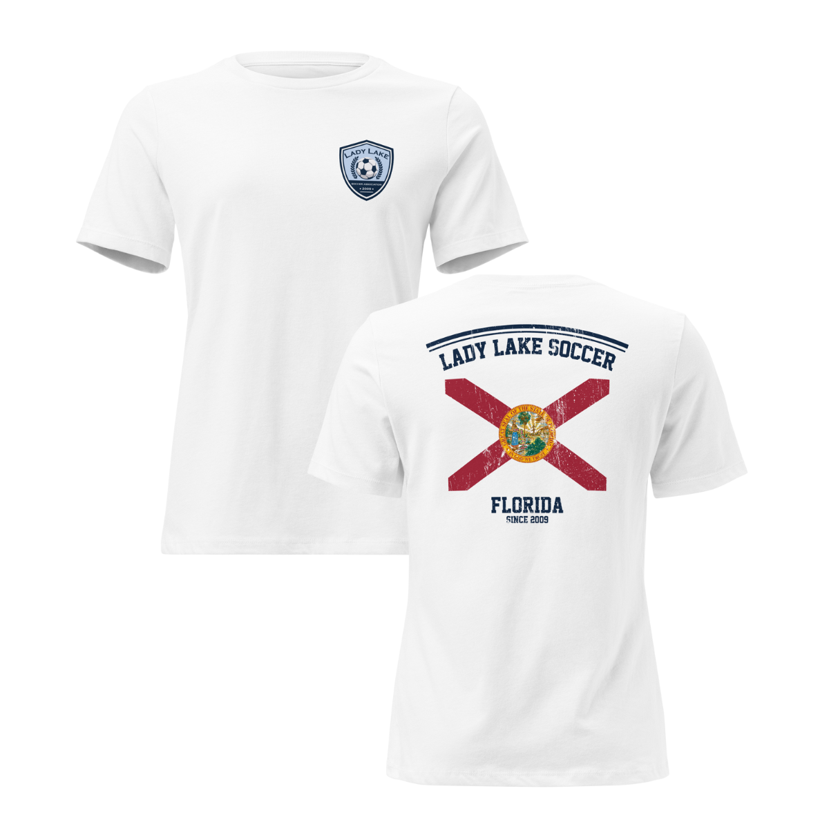 Women's Lady Lake Soccer Association Bella + Canvas Relaxed T-Shirt
