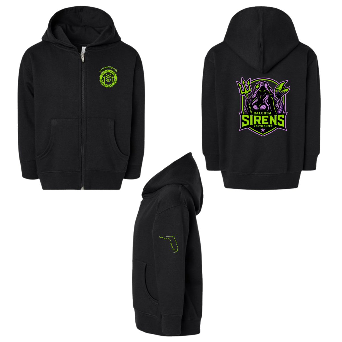 Toddler Caloosa Sirens Rabbit Skins Full-Zip Fleece Hoodie