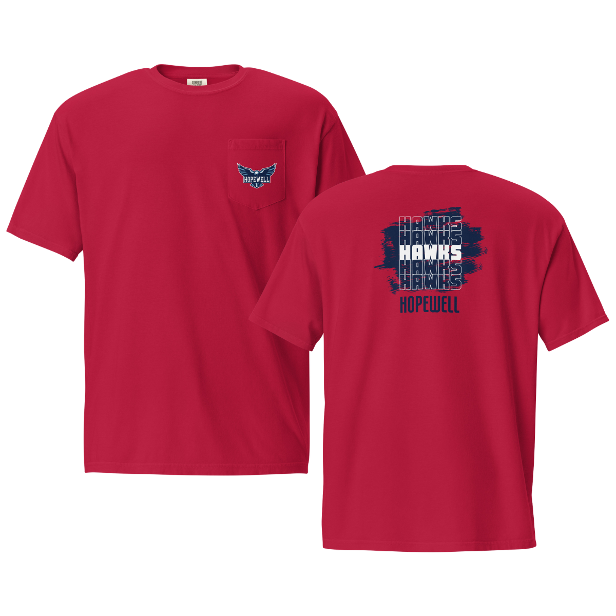 Adult Hopewell Hawks Comfort Colors Garment-Dyed Pocket T-Shirt