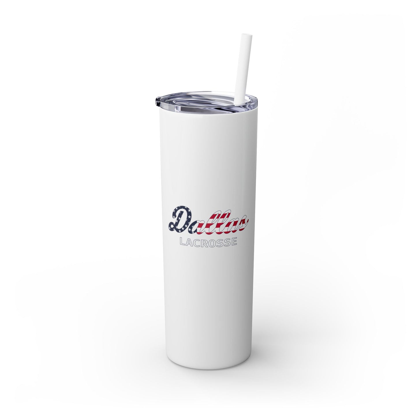 SMU Lacrosse Skinny Tumbler with Straw (20oz)