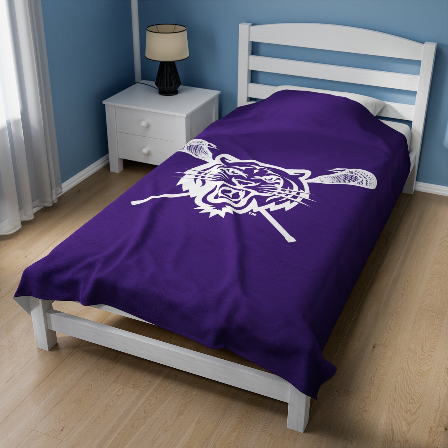 Tiger Lax Velveteen Plush Blanket (60" x 80")