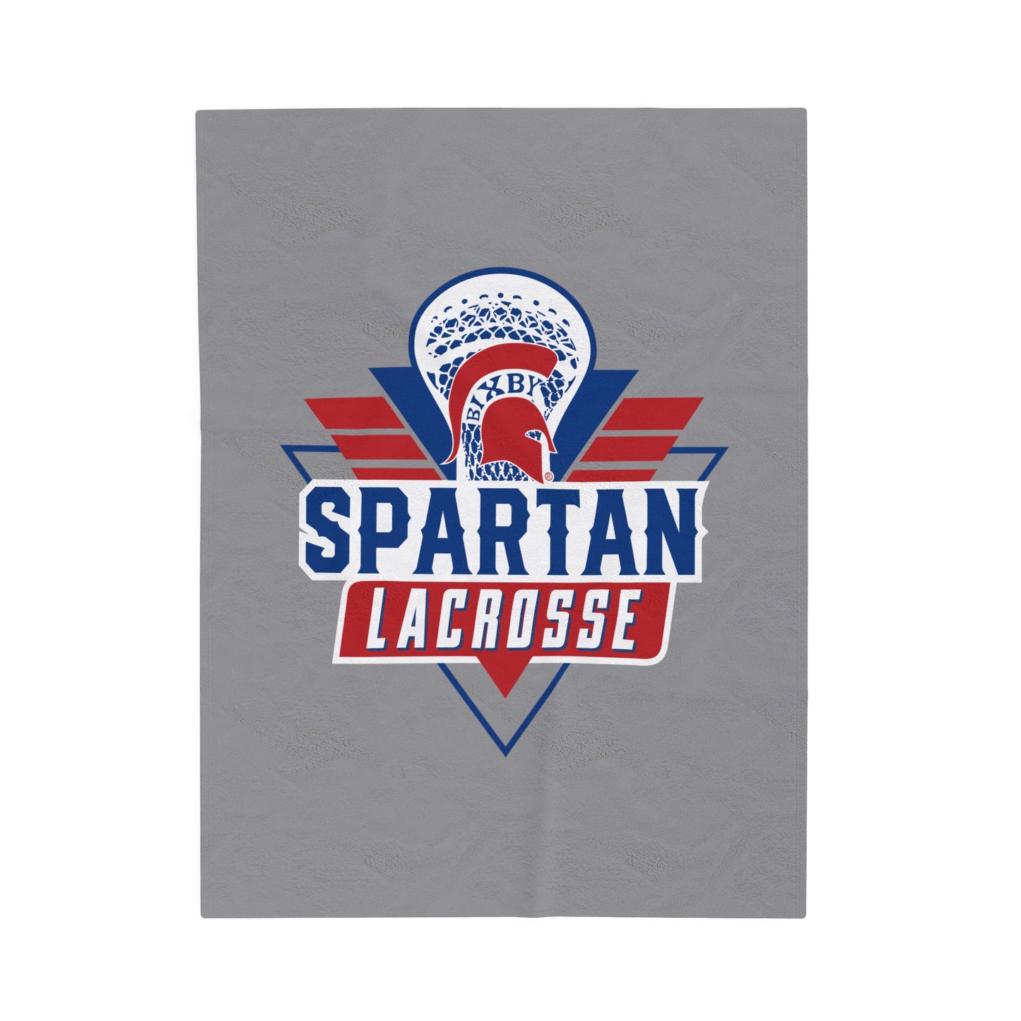Bixby Spartan Lacrosse Velveteen Plush Blanket