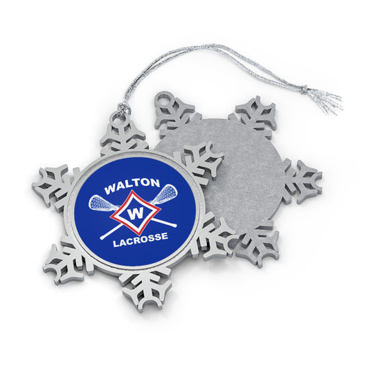 Walton Lacrosse Pewter Snowflake Ornament