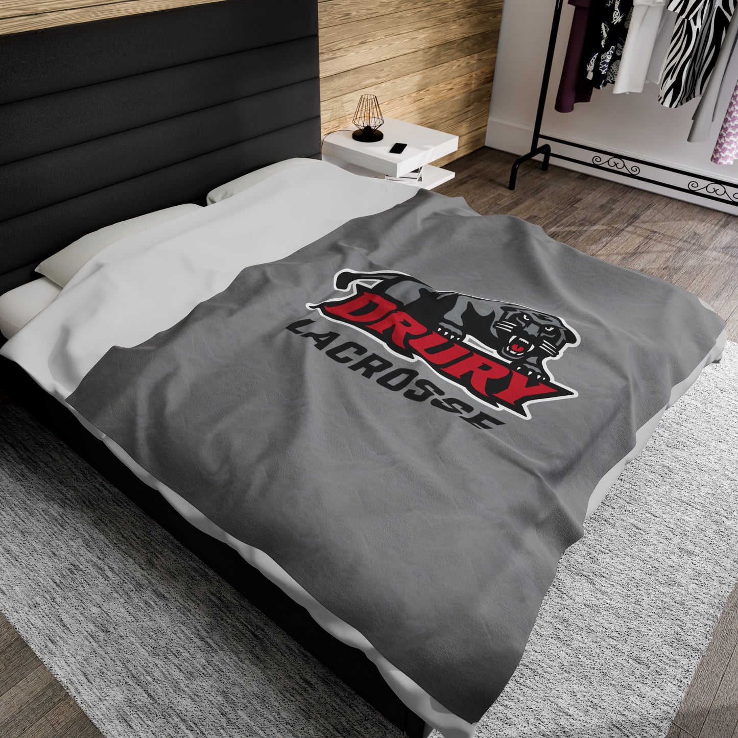 Drury Lacrosse Velveteen Plush Blanket (60" x 80")
