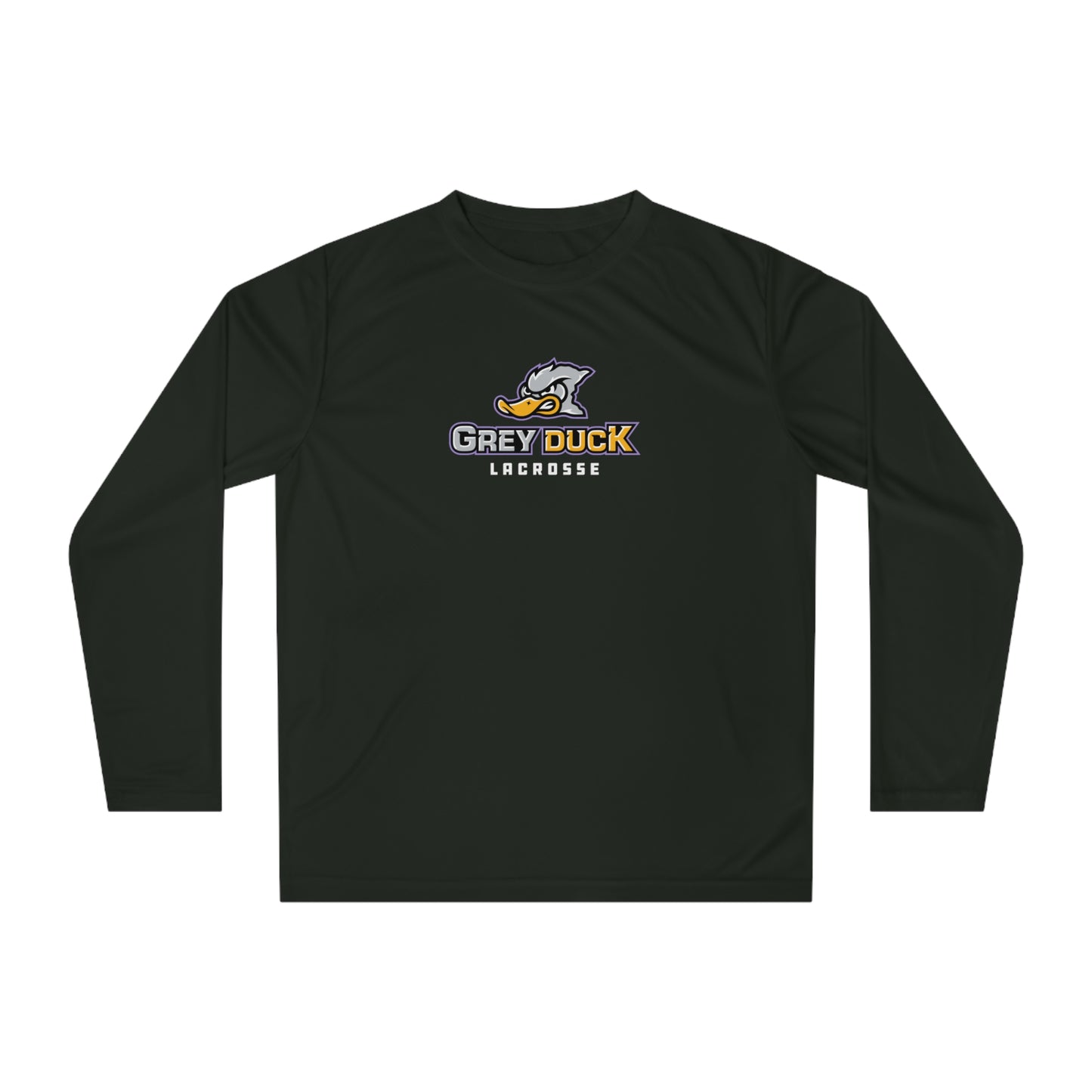 Adult Grey Duck Lacrosse Team 365 Performance Long Sleeve Shirt