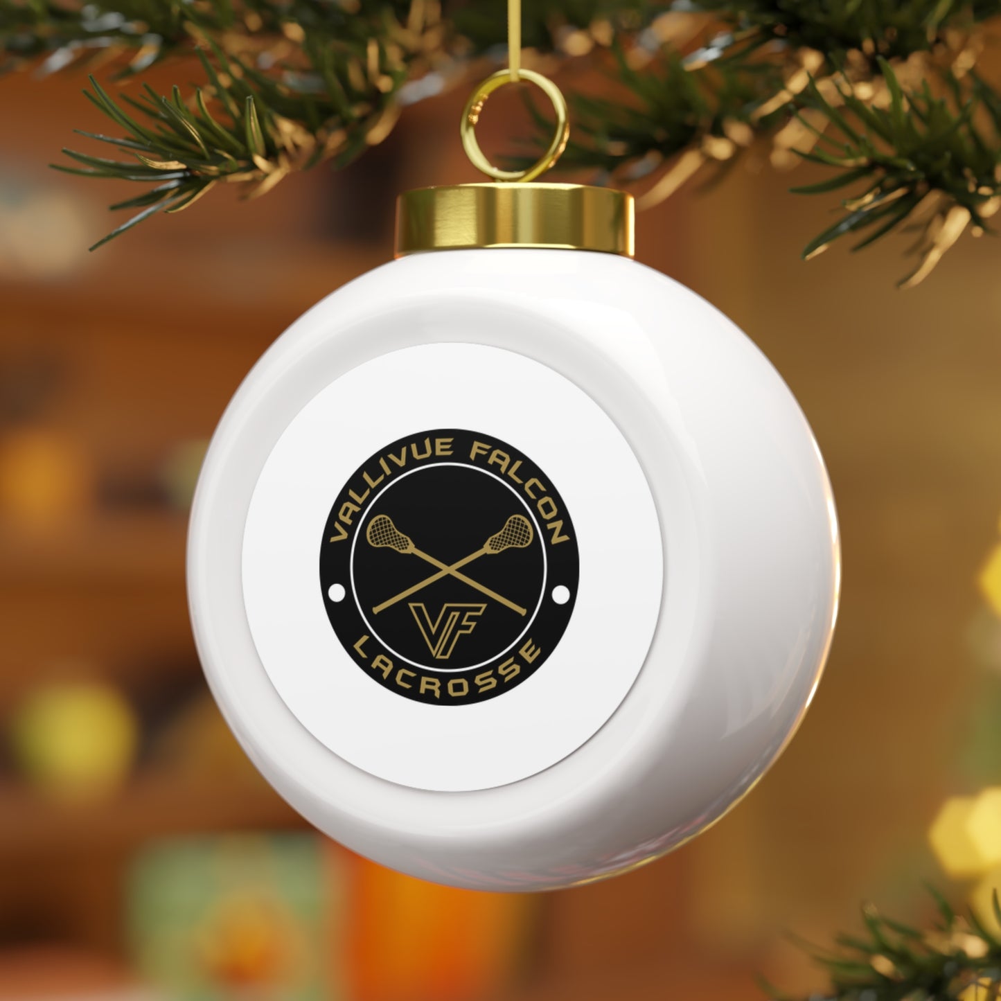 Vallivue Lacrosse Christmas Ball Ornament