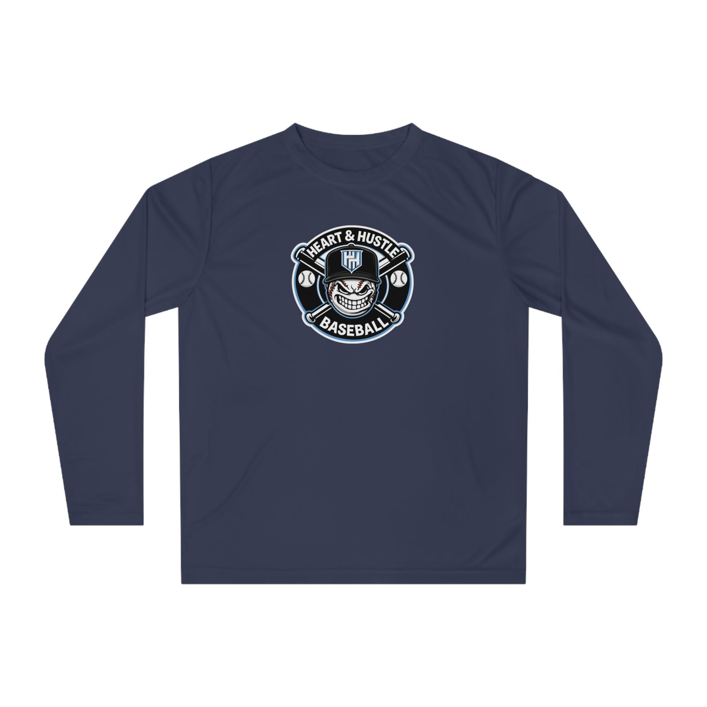 Adult Heart and Hustle Baseball Team 365 Performance Long Sleeve Shirt