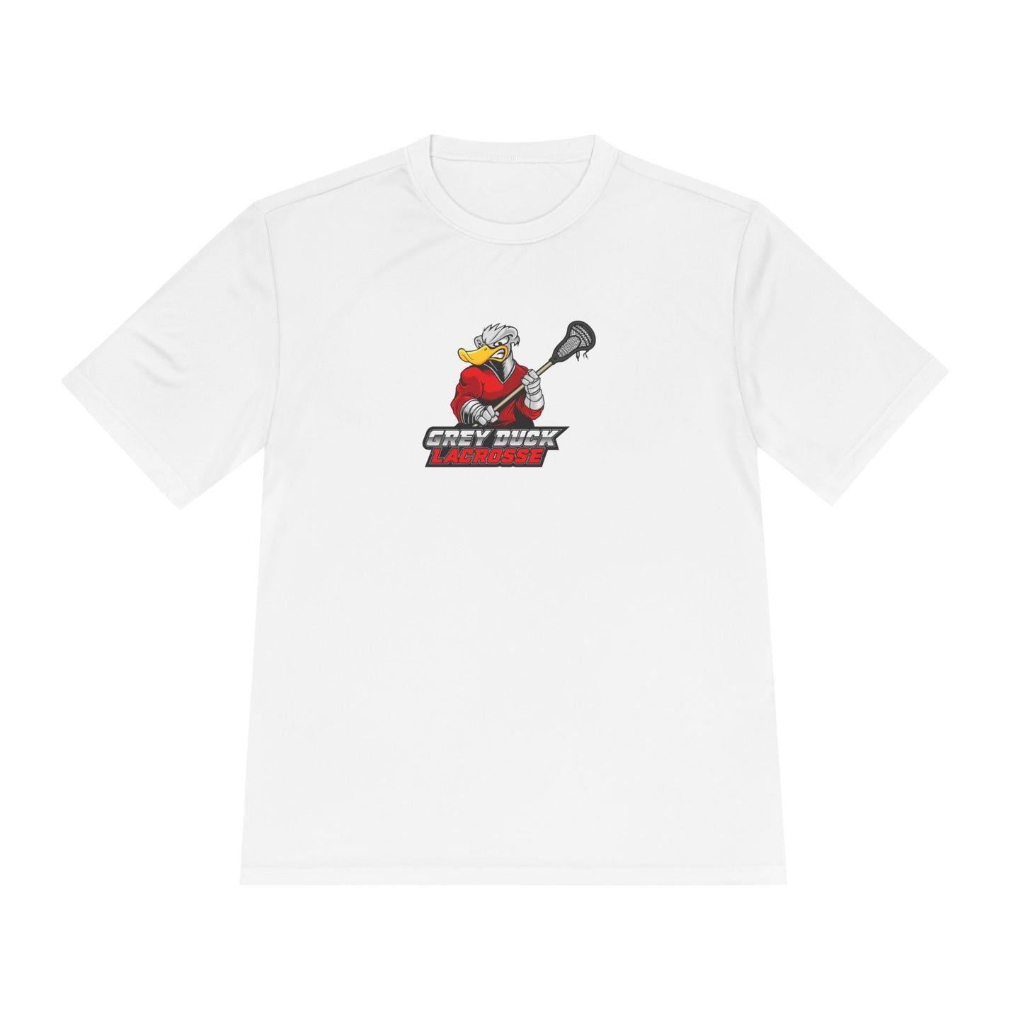 Adult Grey Duck Lacrosse Sport-Tek T-Shirt