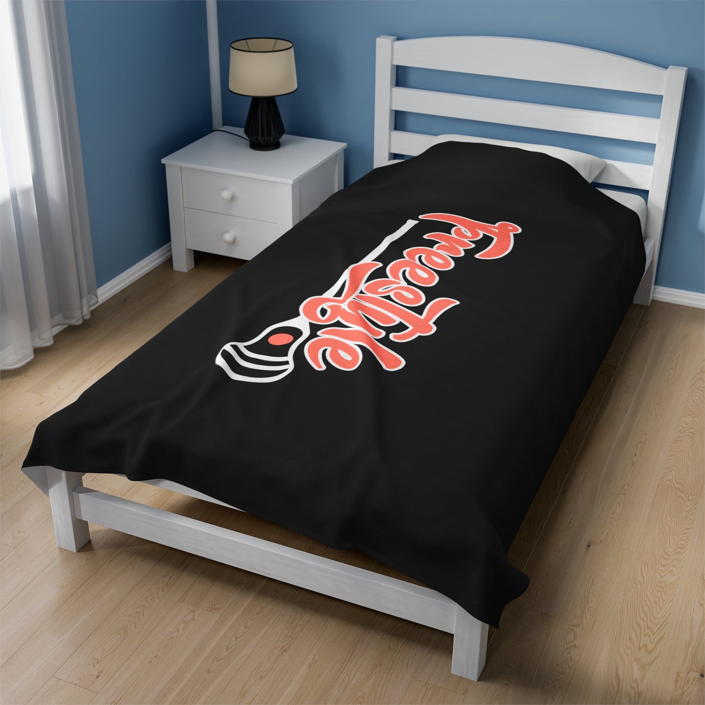 Freestyle Lacrosse Velveteen Plush Blanket (60" x 80")