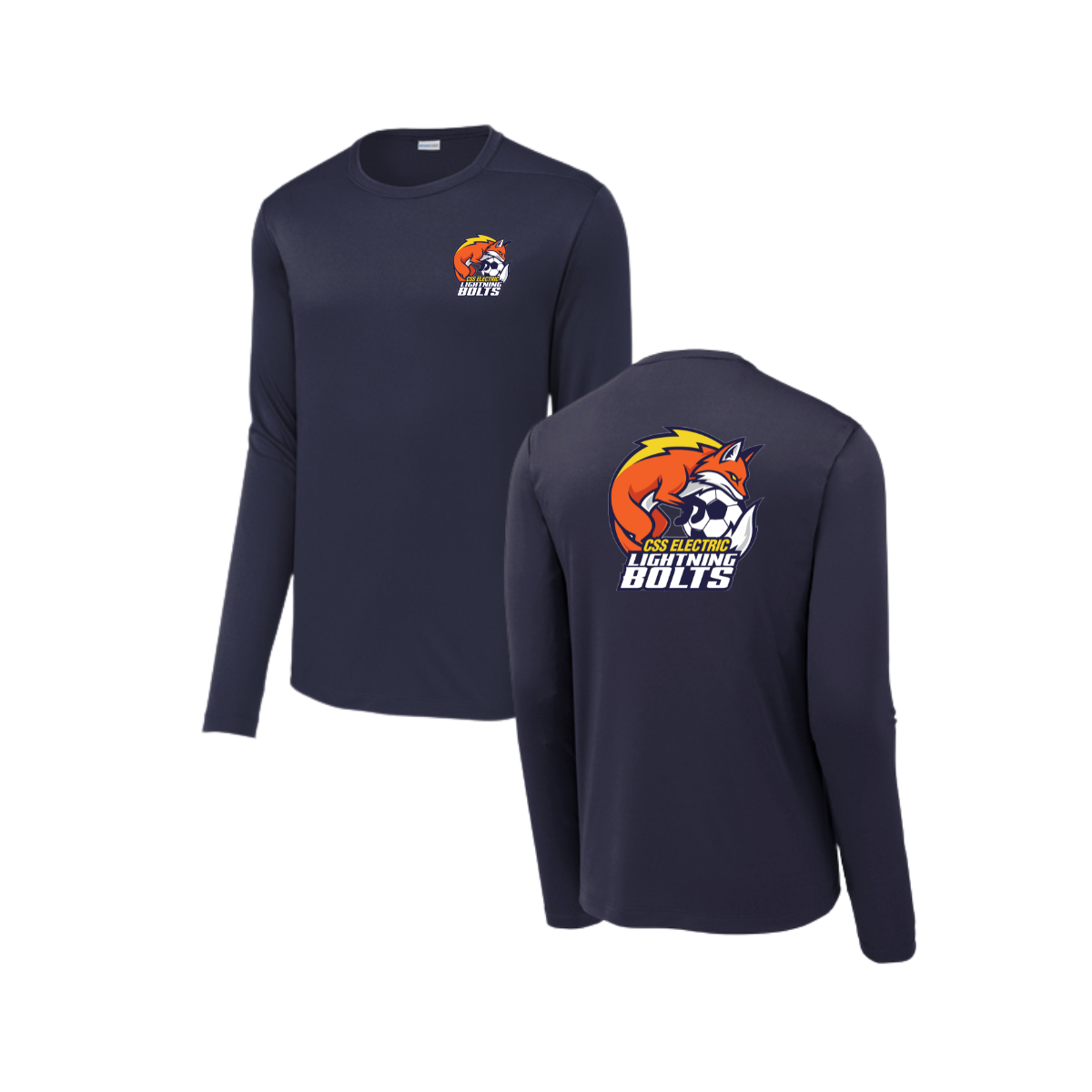 Adult Lightning Bolts Sport-Tek Posi UV Pro LS Tee