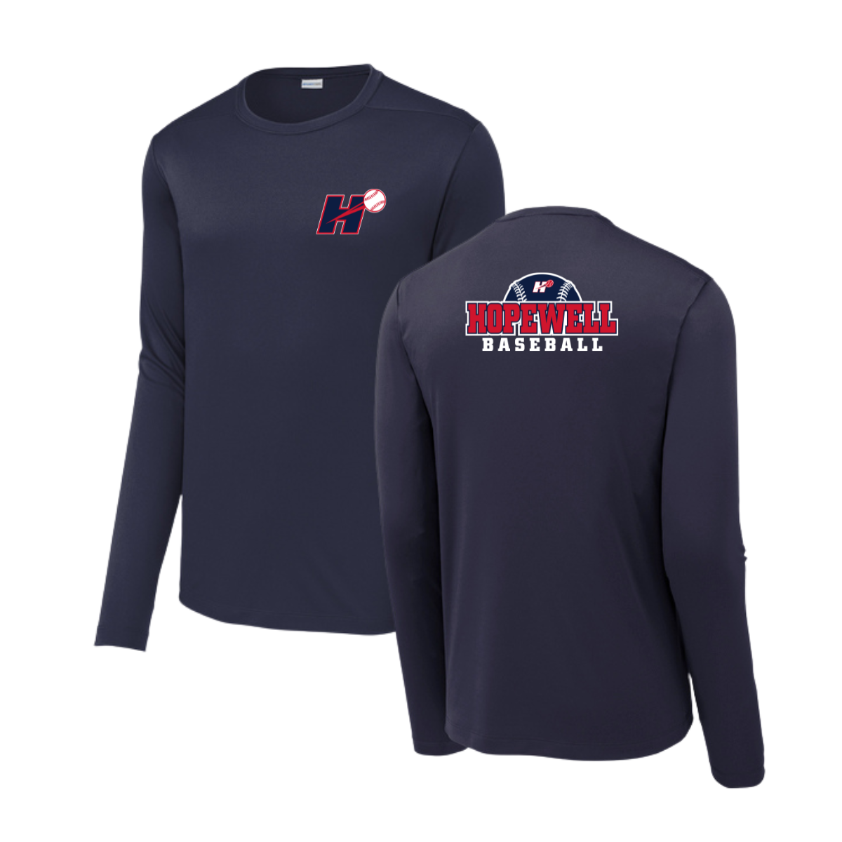 Adult Hopewell Baseball Sport-Tek Posi UV Pro LS Tee