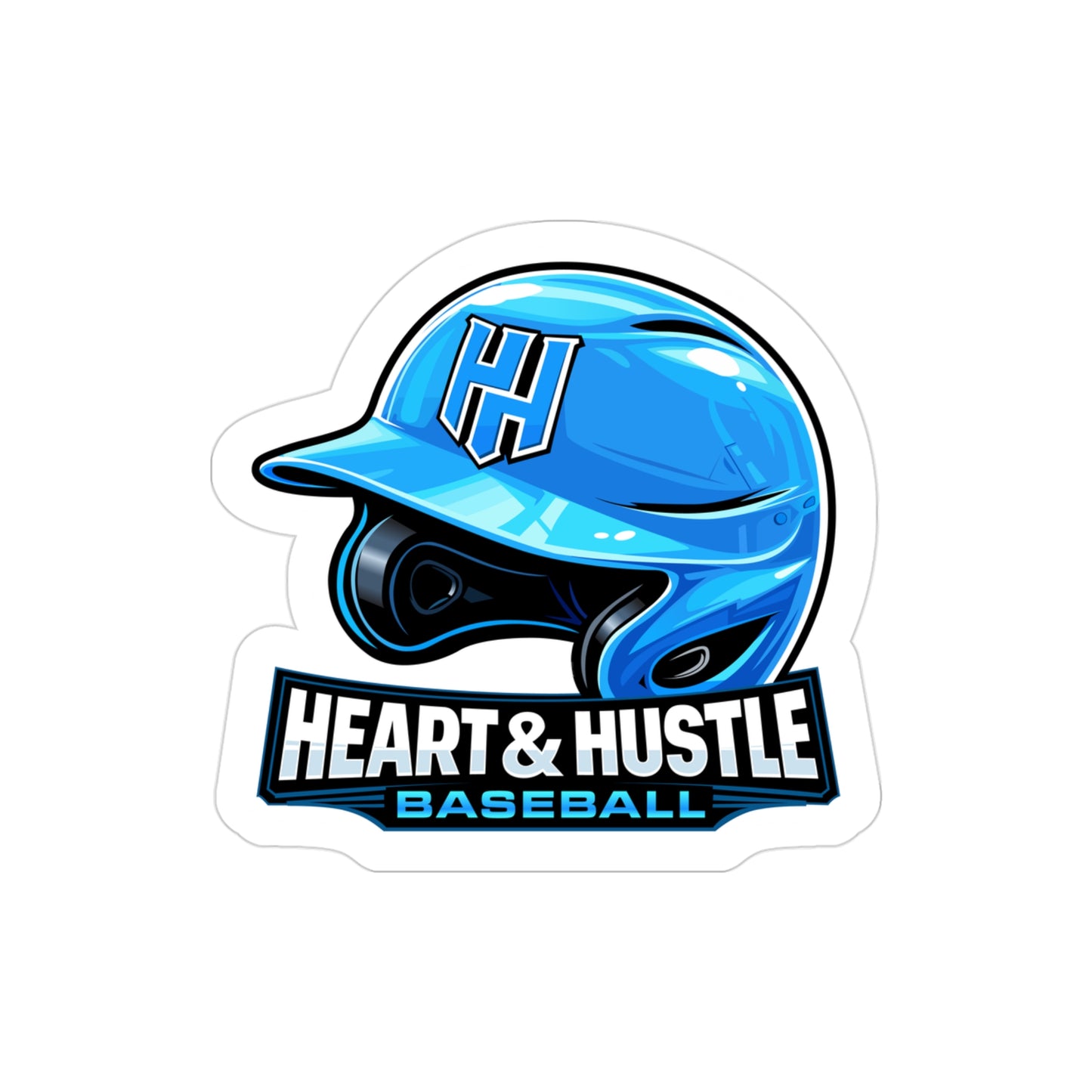 Heart and Hustle Baseball Transparent Die-Cut Outdoor Sticker